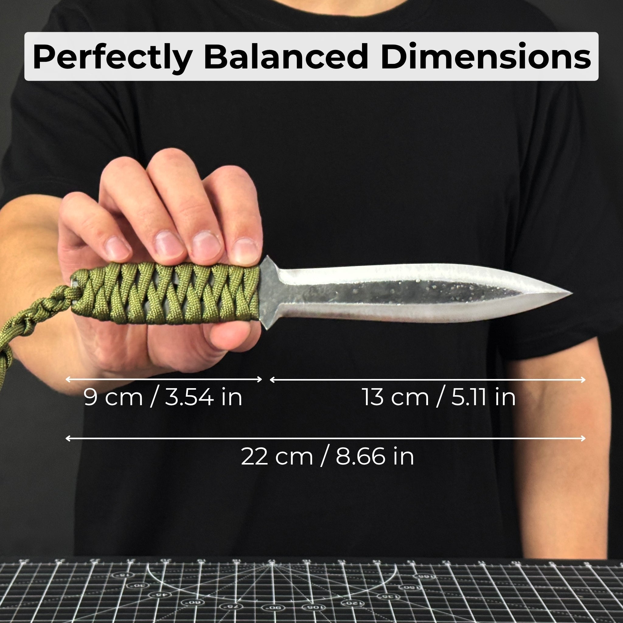 3-Piece Hand-Forged Throwing Knife Set, 22 cm (8.6 inches)