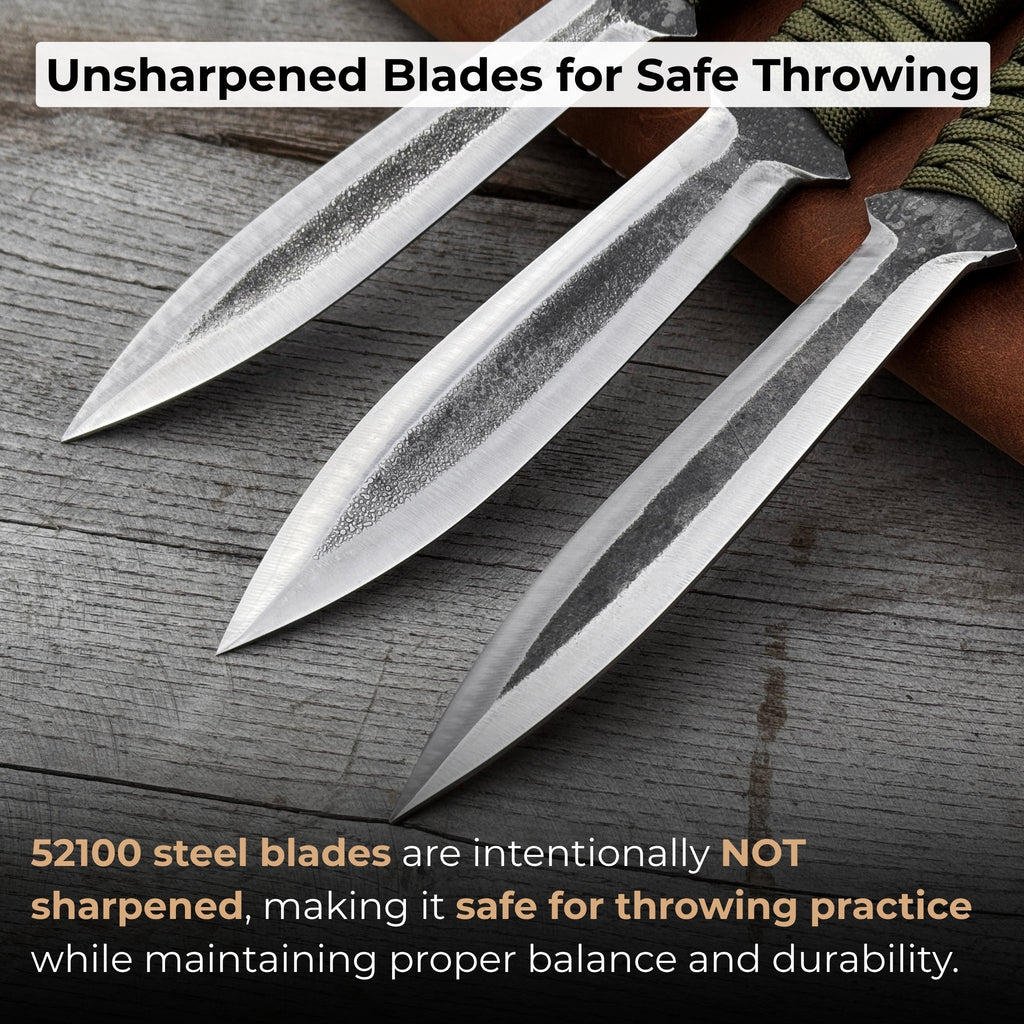 3-Piece Hand-Forged Throwing Knife Set, 22 cm (8.6 inches)
