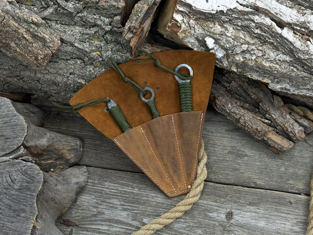 3-Piece Throwing Knife Set with Leather Roll