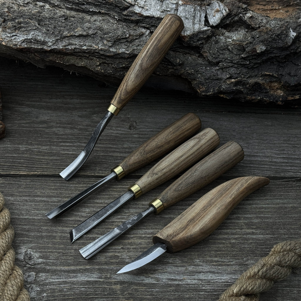 5-Piece Hand-Forged Wood Carving Tool Set