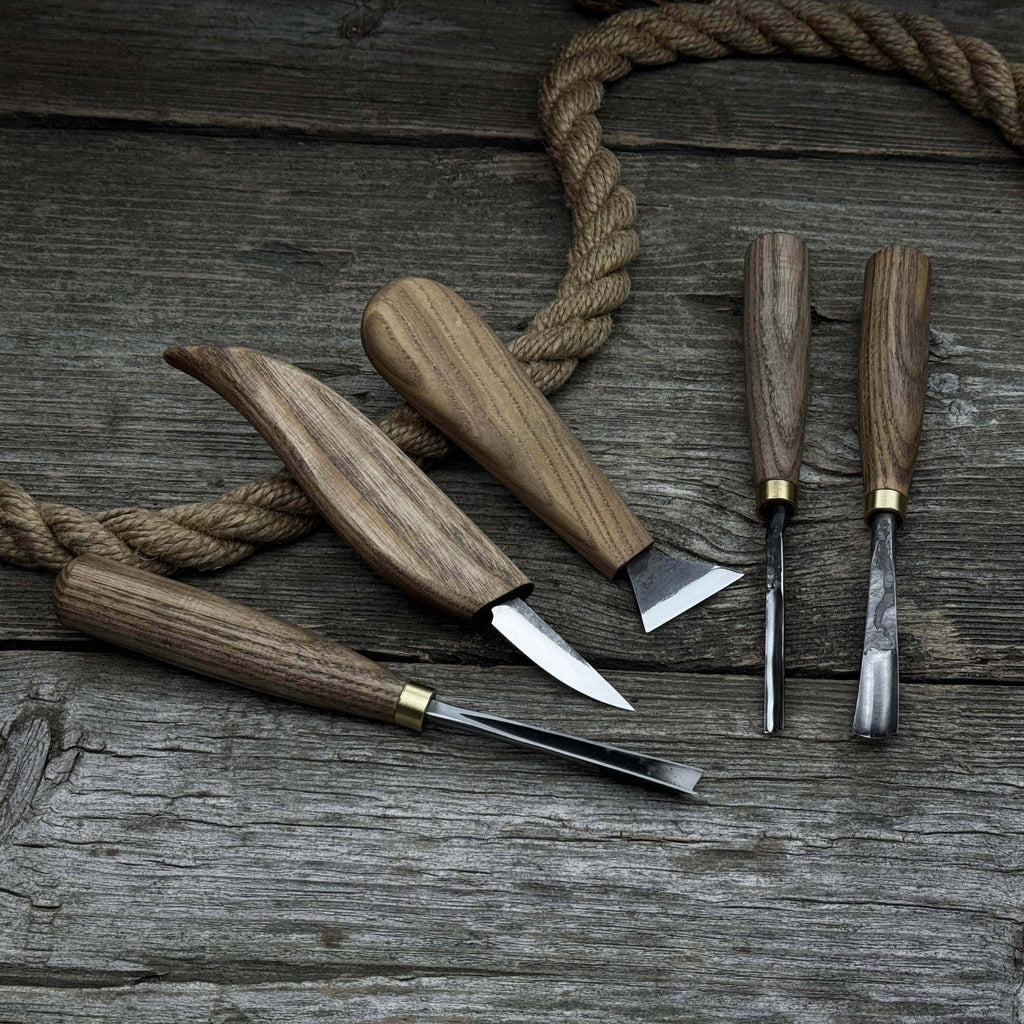 5-Piece Wood Carving Tool Set – Carving Knives, Chisels & Gouges