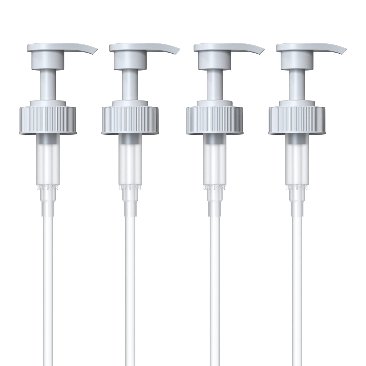 Gallon Pump Dispenser for Glass Jugs or Plastic Bottles - Compatible with Listerine Pump 1-1.5L Bottle Heavy-Duty Industrial Grade for Syrup, Soap, Condiments, Detergent - Pack of 2 White Pumps