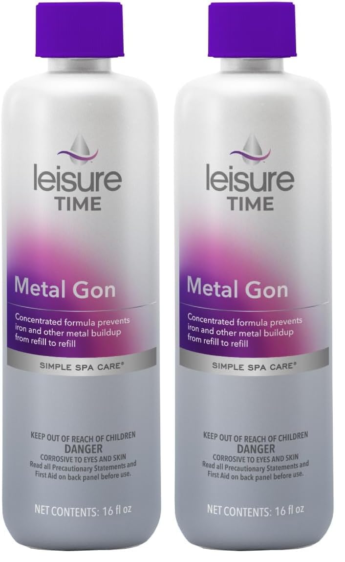 Leisure Time D Metal Gon for Spas and Hot Tubs, Powerful Water Treatment Solution, 16 Ounce