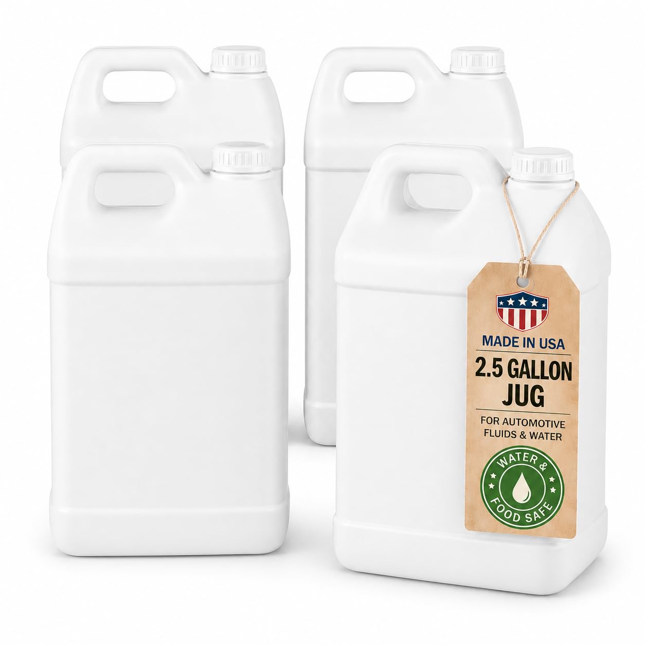 kitchentoolz 2.5 Gallon Water Jug – Water Container Heavy-Duty HDPE Carboy for Automotive Used Oil Container & Liquid Storage – 10 Liter Water Jugs with Secure Lid – Made in USA