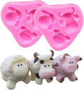 Cestony Cute Lovely Farm Animals Head Cow Sheep Pig Present Silicone Molds for DIY Cake Fondant Biscuit Cookies Soap Sugar Pudding Chocolate Hard Candies Dessert Candle Decor