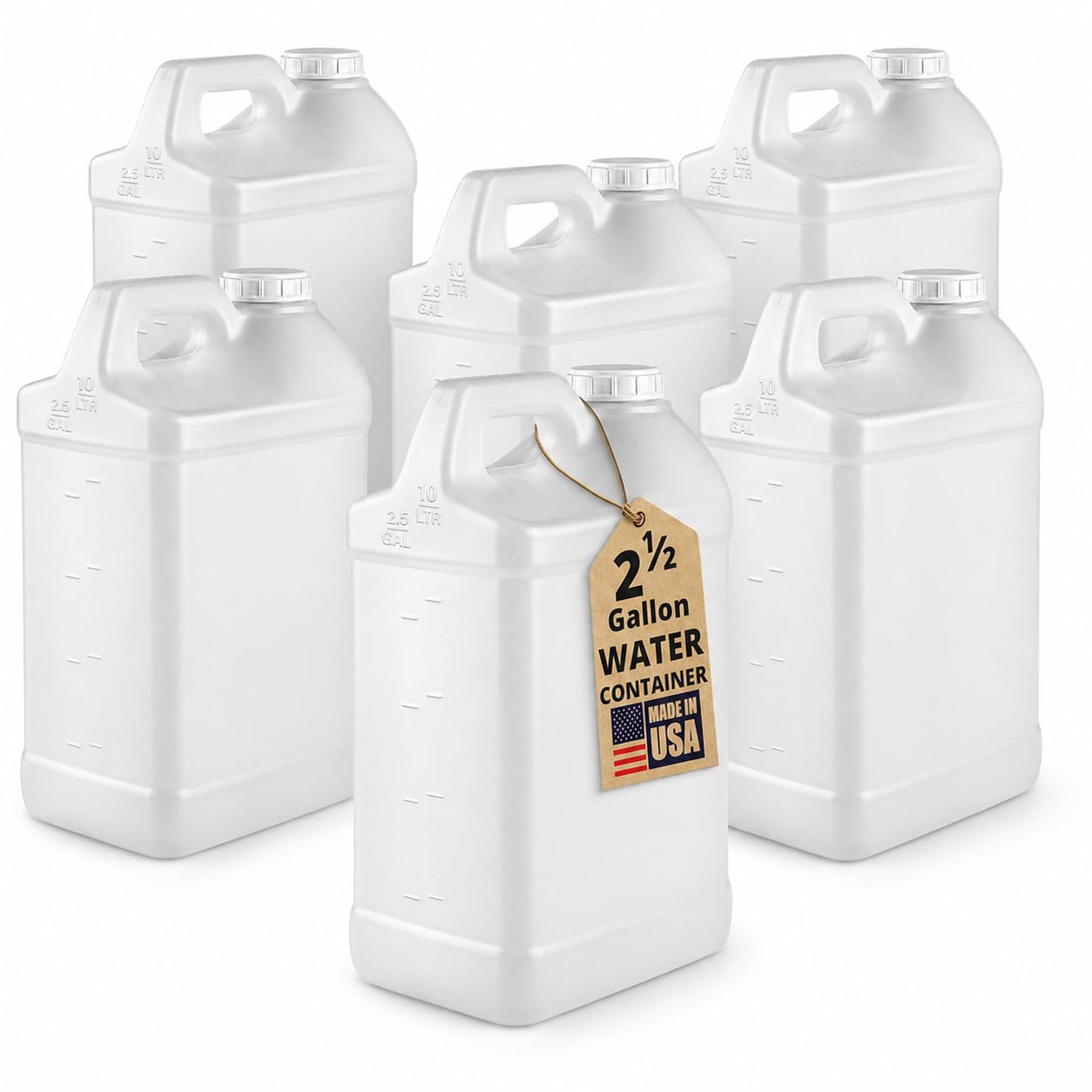 kitchentoolz 2.5 Gallon Water Jug – Water Container Heavy-Duty HDPE Carboy for Automotive Used Oil Container & Liquid Storage – 10 Liter Water Jugs with Secure Lid – Made in USA