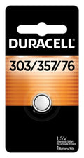 Duracell 303/357/76 Silver Oxide Button Battery, 1 Count Pack, 303/357/76 1.5 Volt Battery, Long-Lasting for Watches, Medical Devices, Calculators, and More