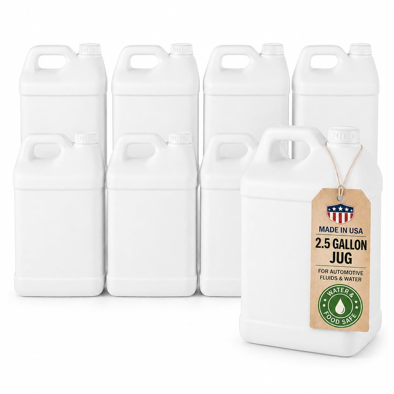 kitchentoolz 2.5 Gallon Water Jug – Water Container Heavy-Duty HDPE Carboy for Automotive Used Oil Container & Liquid Storage – 10 Liter Water Jugs with Secure Lid – Made in USA