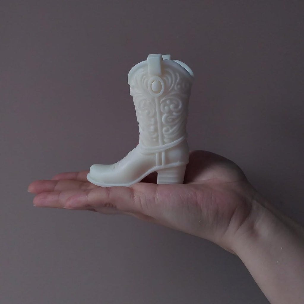 Cool Boot Shape Candle Molds, 3D Cowboy Chocolate Molds, Cowboy Boot Silicone Molds for Resin Candle Soap Wax Making, Silicone Fondant Jelly Ice Cake Decoration Mold for Crafts Baking Tool