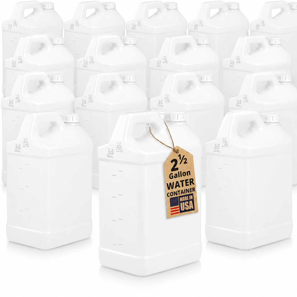 kitchentoolz 2.5 Gallon Water Jug – Water Container Heavy-Duty HDPE Carboy for Automotive Used Oil Container & Liquid Storage – 10 Liter Water Jugs with Secure Lid – Made in USA