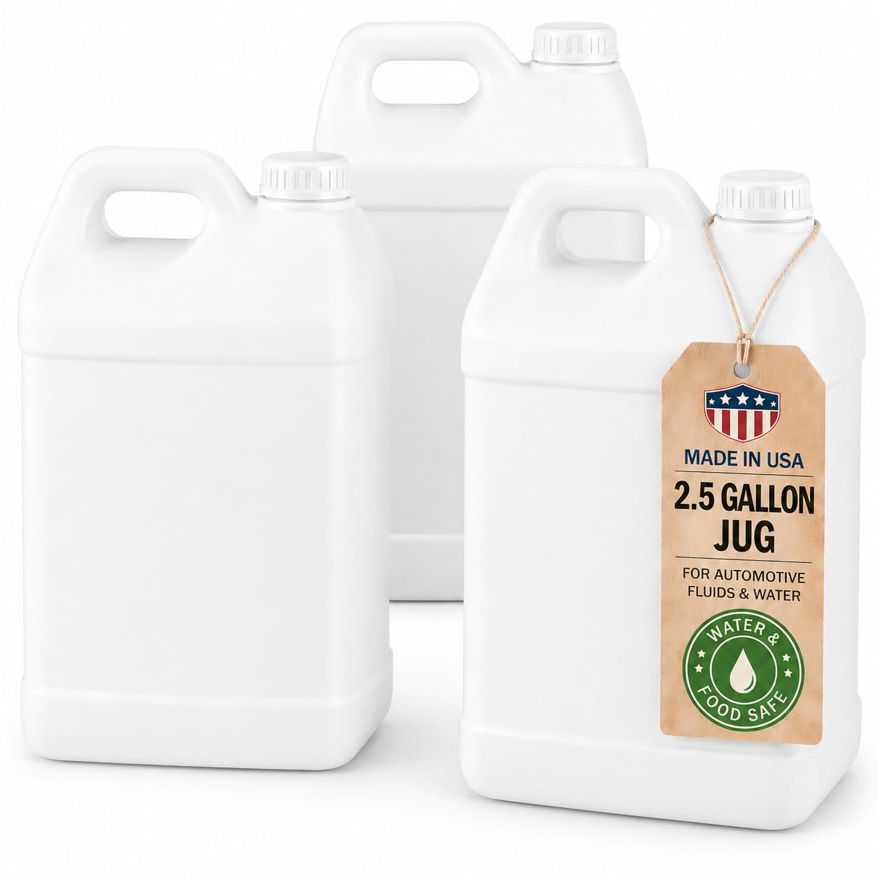 kitchentoolz 2.5 Gallon Water Jug – Water Container Heavy-Duty HDPE Carboy for Automotive Used Oil Container & Liquid Storage – 10 Liter Water Jugs with Secure Lid – Made in USA