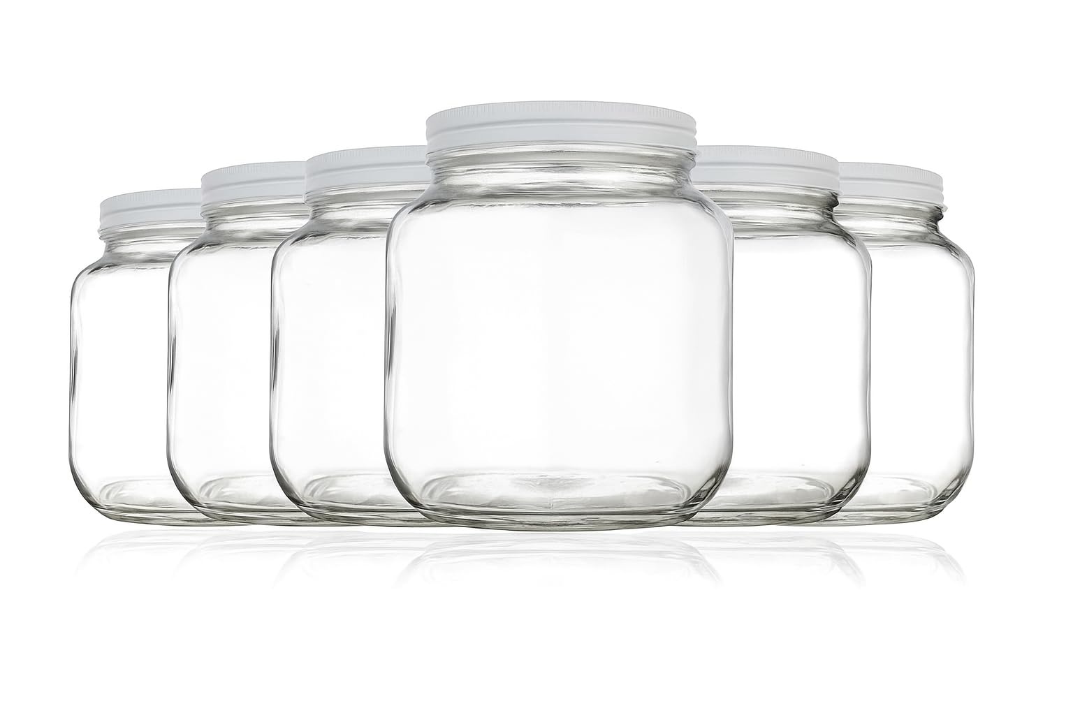 kitchentoolz Half Gallon Glass Large Mason Jar Wide Mouth with Airtight Metal Lid - 1/2 Gallon Mason Jars - BPA-Free Glass Jar with Lid - Dishwasher Safe Made in USA