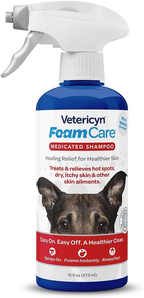 Vetericyn All-in 1 Multifunctional Senior Dog Supplement with Glucosamine and FoamCare Spray-On Medicated Dog Shampoo