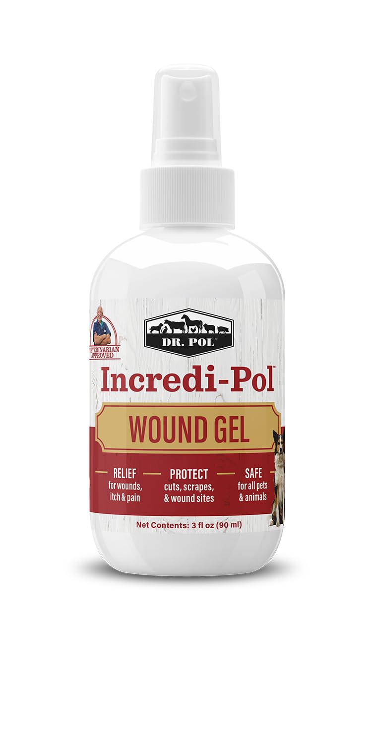 Dr. Pol Incredi-Pol Wound Spray for Dogs, Cats, Horses, and All Animals - Dog Wound Care to Clean Cuts, Scrapes, Hot Spots, and More - Repair Skin and Promote Healing - 3 Fluid Ounces