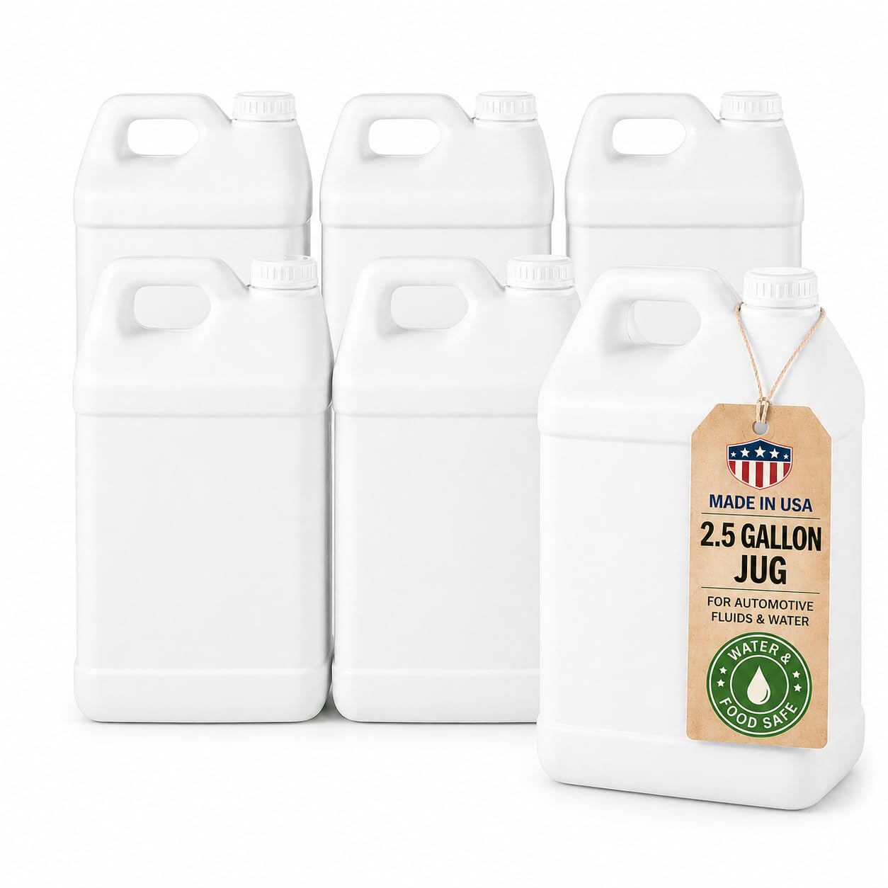 kitchentoolz 2.5 Gallon Water Jug – Water Container Heavy-Duty HDPE Carboy for Automotive Used Oil Container & Liquid Storage – 10 Liter Water Jugs with Secure Lid – Made in USA