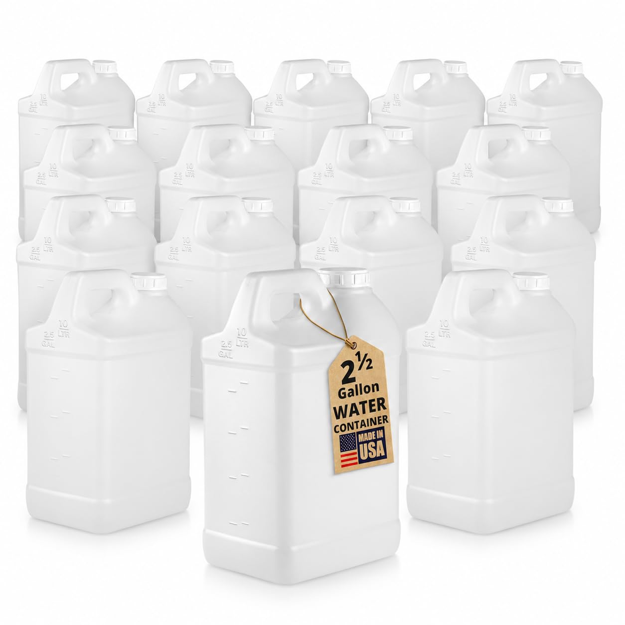 kitchentoolz 2.5 Gallon Water Jug – Water Container Heavy-Duty HDPE Carboy for Automotive Used Oil Container & Liquid Storage – 10 Liter Water Jugs with Secure Lid – Made in USA