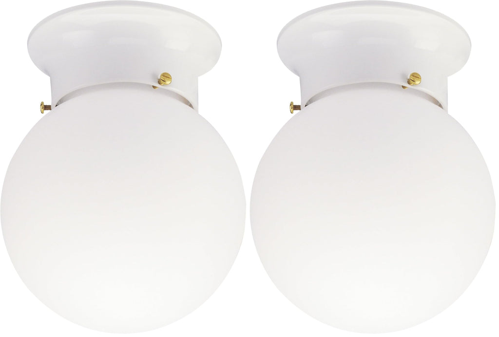 Westinghouse 6660700 Interior Ceiling Fixture 60 Watts, White Finish with Glass Globe