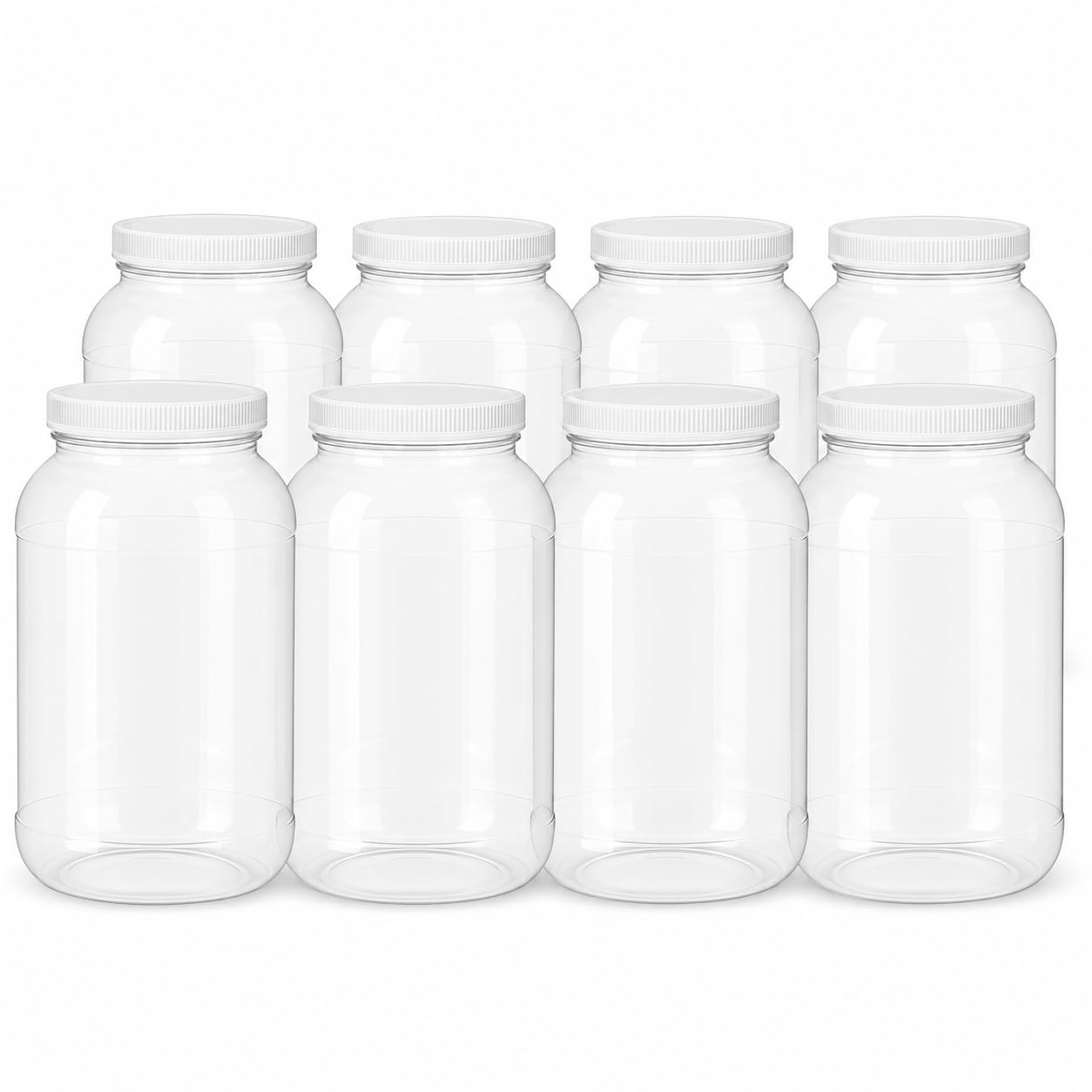 kitchentoolz 1 Gallon Plastic Jar with Airtight Lid – Wide Mouth Food Storage Container – Clear PET Canister – Made in USA