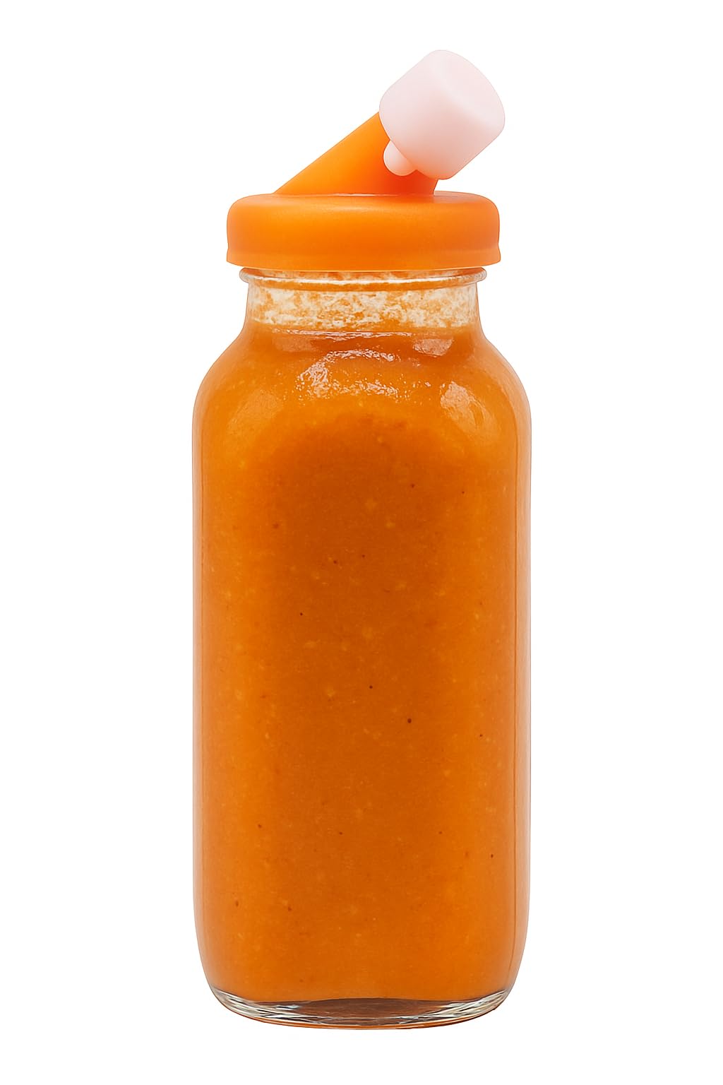 kitchentoolz Salad Dressing Container Glass Bottles – 16oz Glass Salad Dressing Shaker Bottle 4-Pack with Non-Metal Silicone Lids for Dressings, Marinades, Sauce