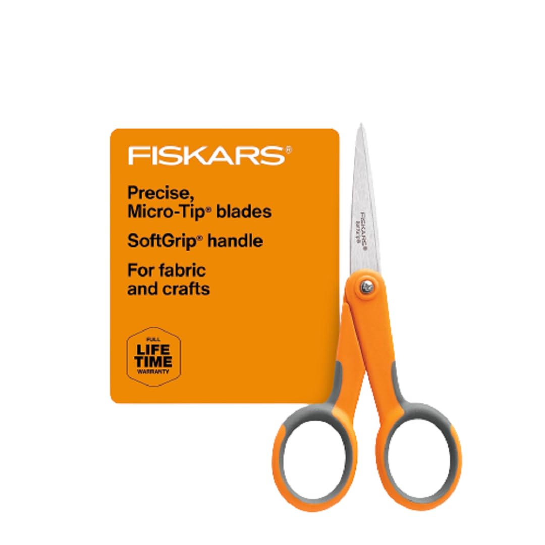Fiskars All Purpose Scissors, High Performance Cutting, Stainless Steel Blades, Ergonomic and Comfort Handles, Perfect for Arts and Crafts and the Office, Scissors for Office