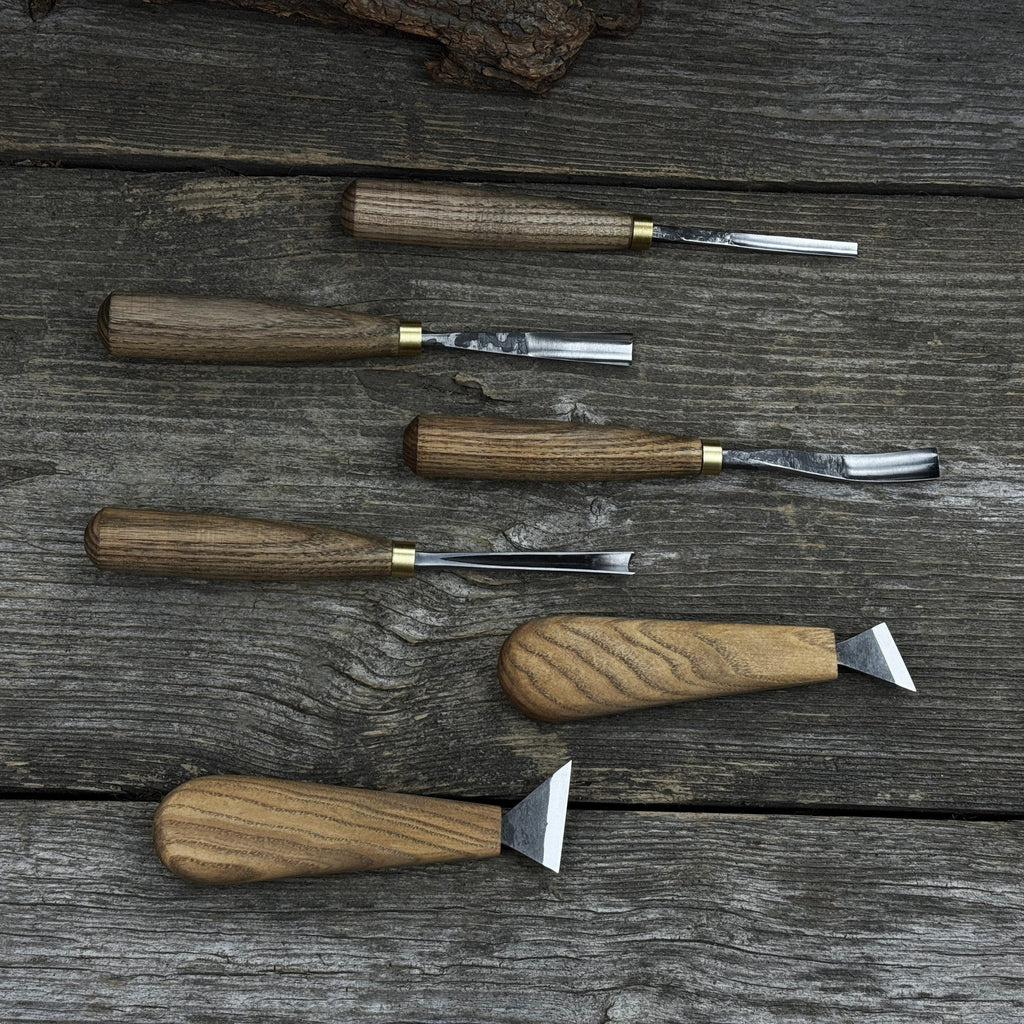 6-Piece Wood Carving Tool Set – Knives, Gouges & Chisels for Detail Work