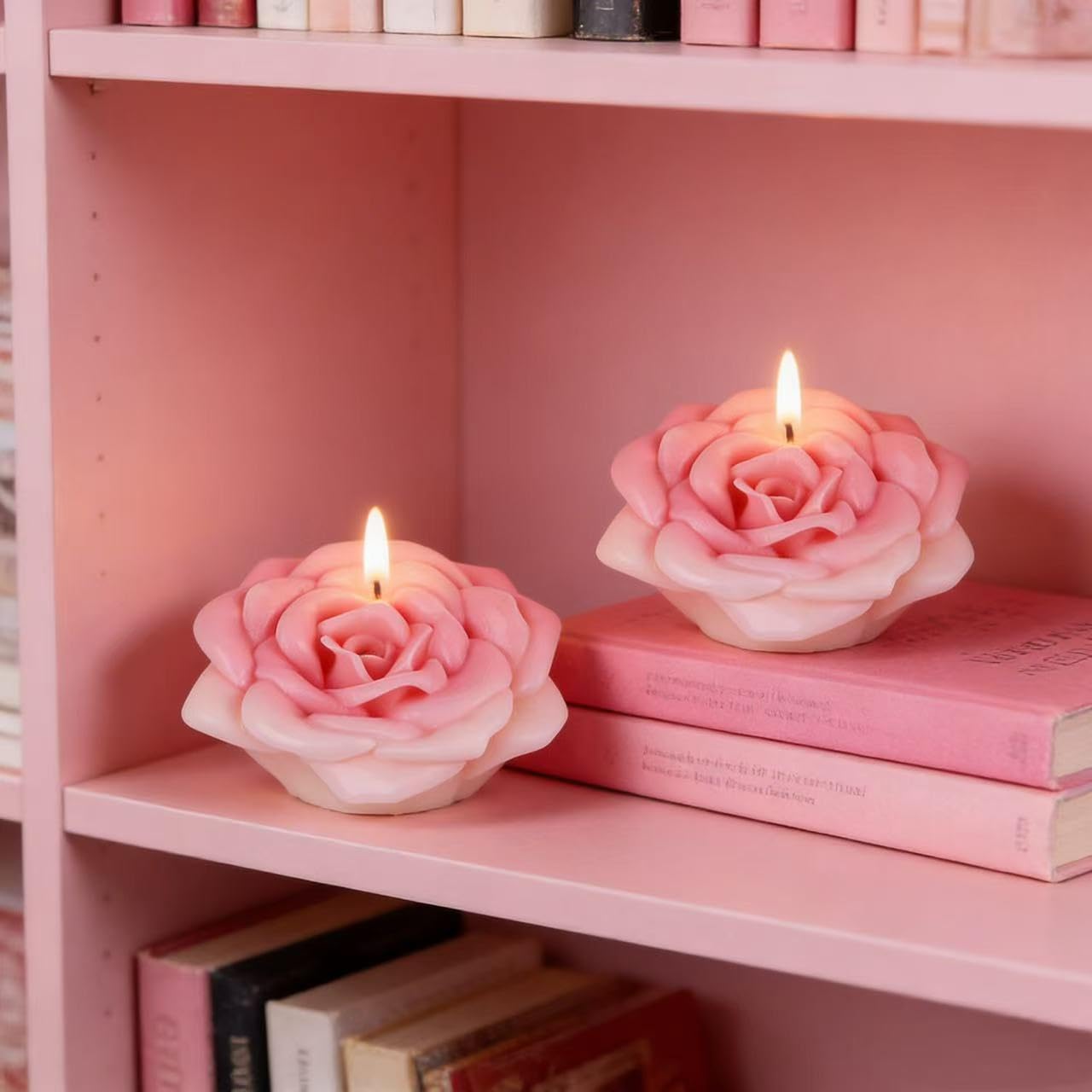Flower Succulent Tulip Rose Cylinder Molds Silicone Wave Spiral Candle Mold - Silicone Resin Casting Molds for Candle & Resin & Soap Craft Supplies
