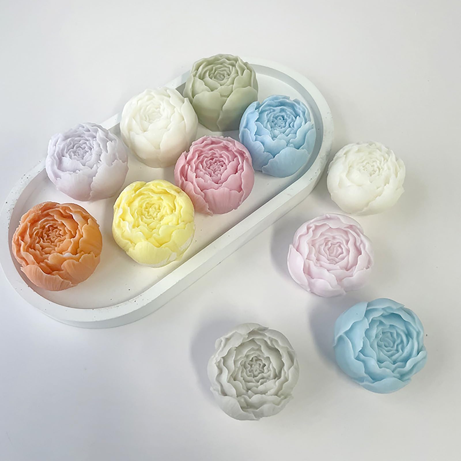Succulent Flower Silicone Wave Spiral Candle Mold - Silicone Resin Casting Molds for Candle & Resin & Soap Craft Supplies