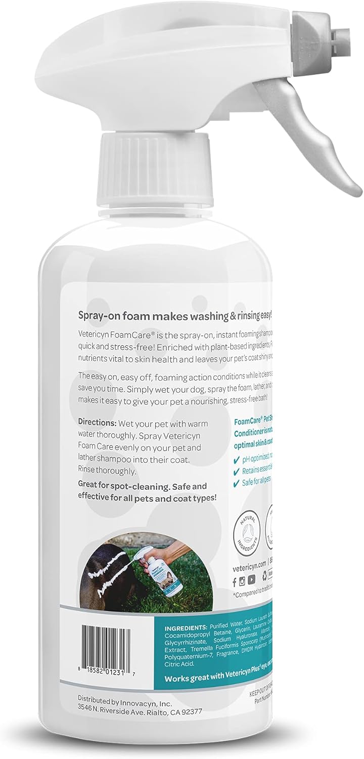 Vetericyn All-in 1 Multifunctional Puppy Supplement and FoamCare Spray-On Plant-Based Puppy Shampoo and Conditioner.