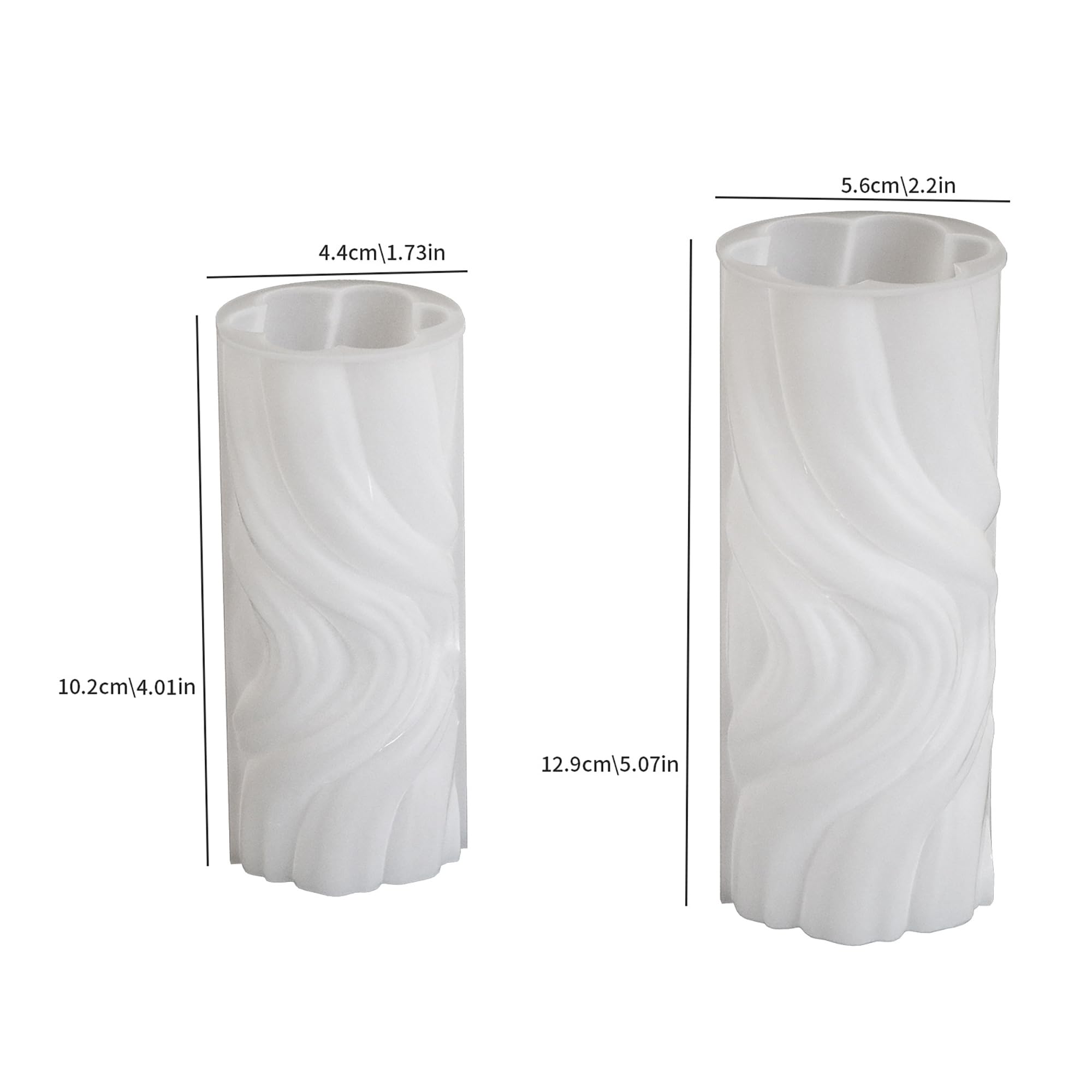 2 Pack Spiral Wave Resin Casting Molds - Silicone for 3D Animal Candle Making