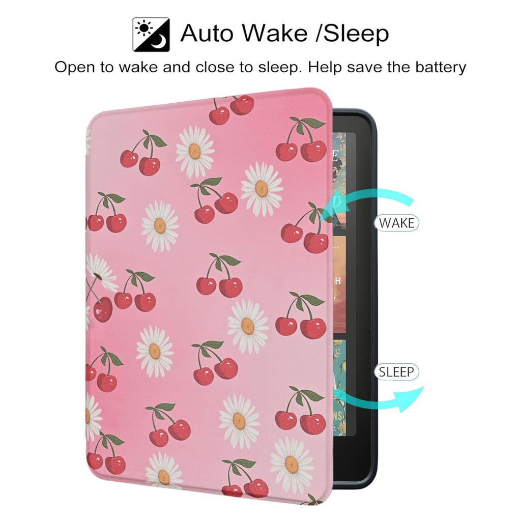 Case for All-New Kindle Paperwhite 12th Gen 2024 and Kindle Colorsoft Signature Edition, Book Lovers Gifts Lightweight PU Leather Protective Cover with Auto Sleep Wake Hand Strap