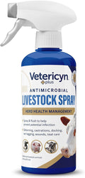 Vetericyn Plus Livestock Utility Spray | Wound Care Spray, Teat Spray, Dermal Cleanser, Safe, Non-Toxic and Antibiotic-Free Formula. 16 ounces