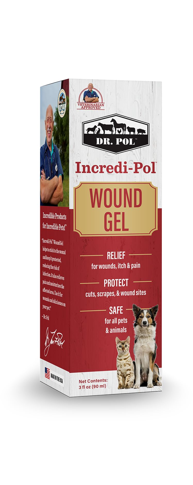 Dr. Pol Incredi-Pol Wound Spray for Dogs, Cats, Horses, and All Animals - Dog Wound Care to Clean Cuts, Scrapes, Hot Spots, and More - Repair Skin and Promote Healing - 3 Fluid Ounces