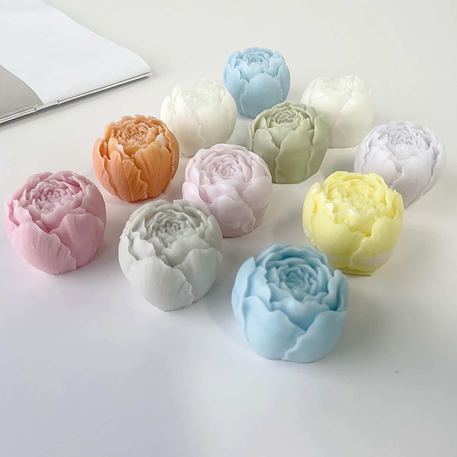 Succulent Flower Silicone Wave Spiral Candle Mold - Silicone Resin Casting Molds for Candle & Resin & Soap Craft Supplies