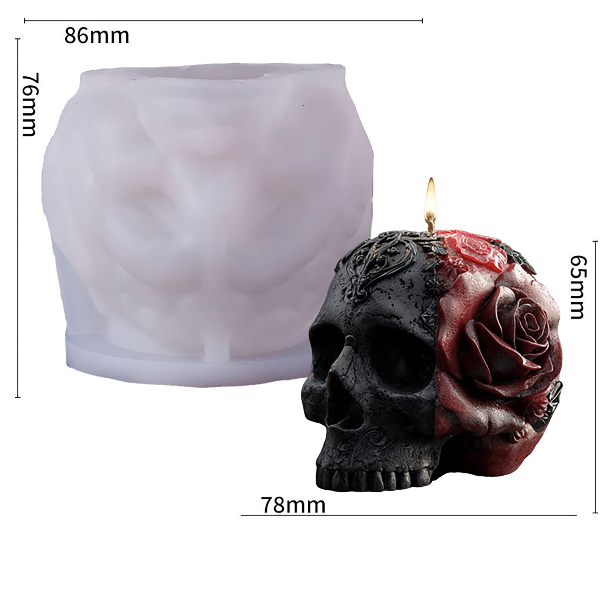 Halloween Skull Hand Ghost Cylinder Molds Silicone Wave Spiral Candle Mold - Silicone Resin Casting Molds for Candle & Resin & Soap Craft Supplies