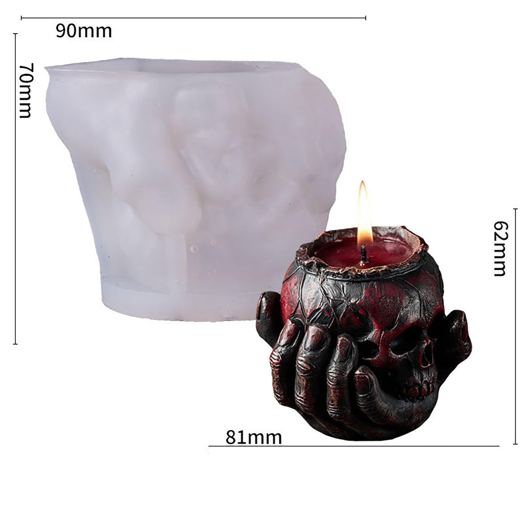 Halloween Skull Hand Ghost Cylinder Molds Silicone Wave Spiral Candle Mold - Silicone Resin Casting Molds for Candle & Resin & Soap Craft Supplies