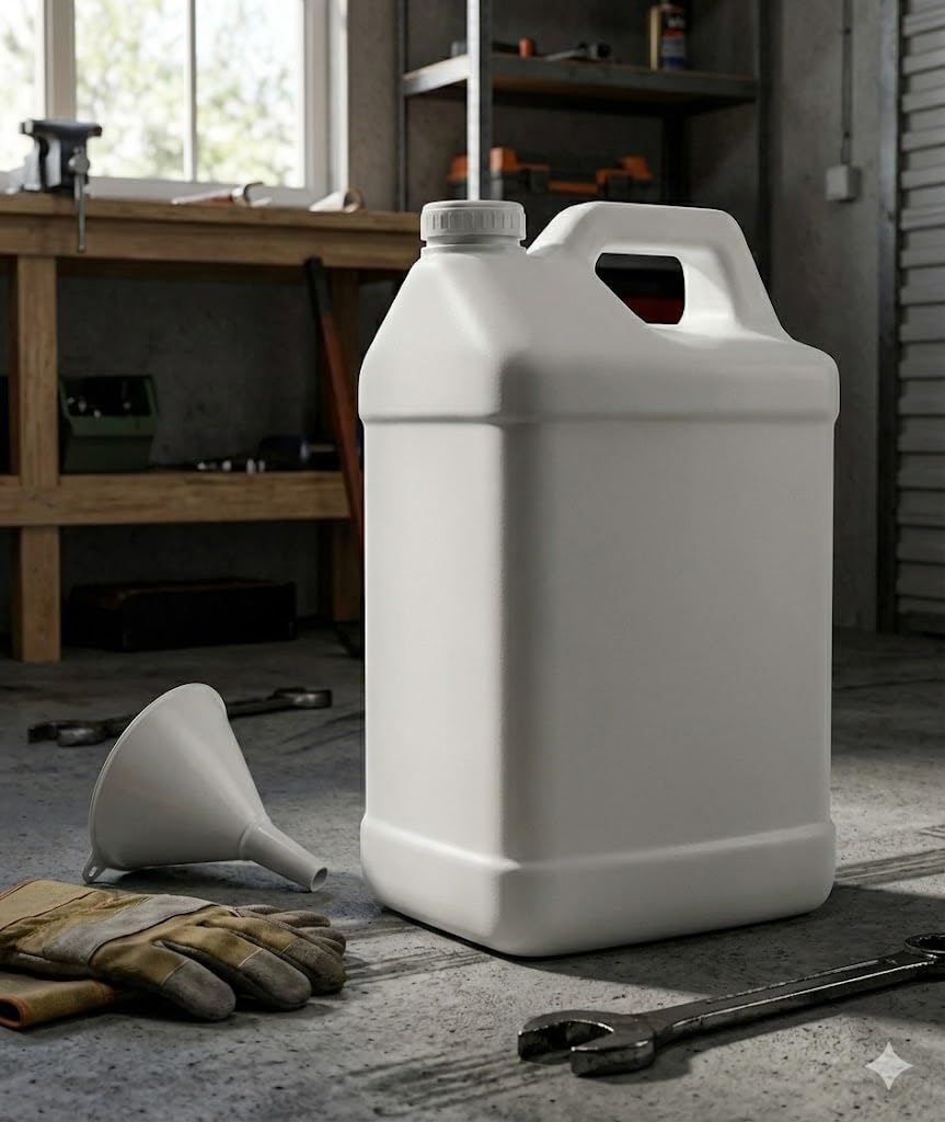 kitchentoolz 2.5 Gallon Water Jug – Water Container Heavy-Duty HDPE Carboy for Automotive Used Oil Container & Liquid Storage – 10 Liter Water Jugs with Secure Lid – Made in USA