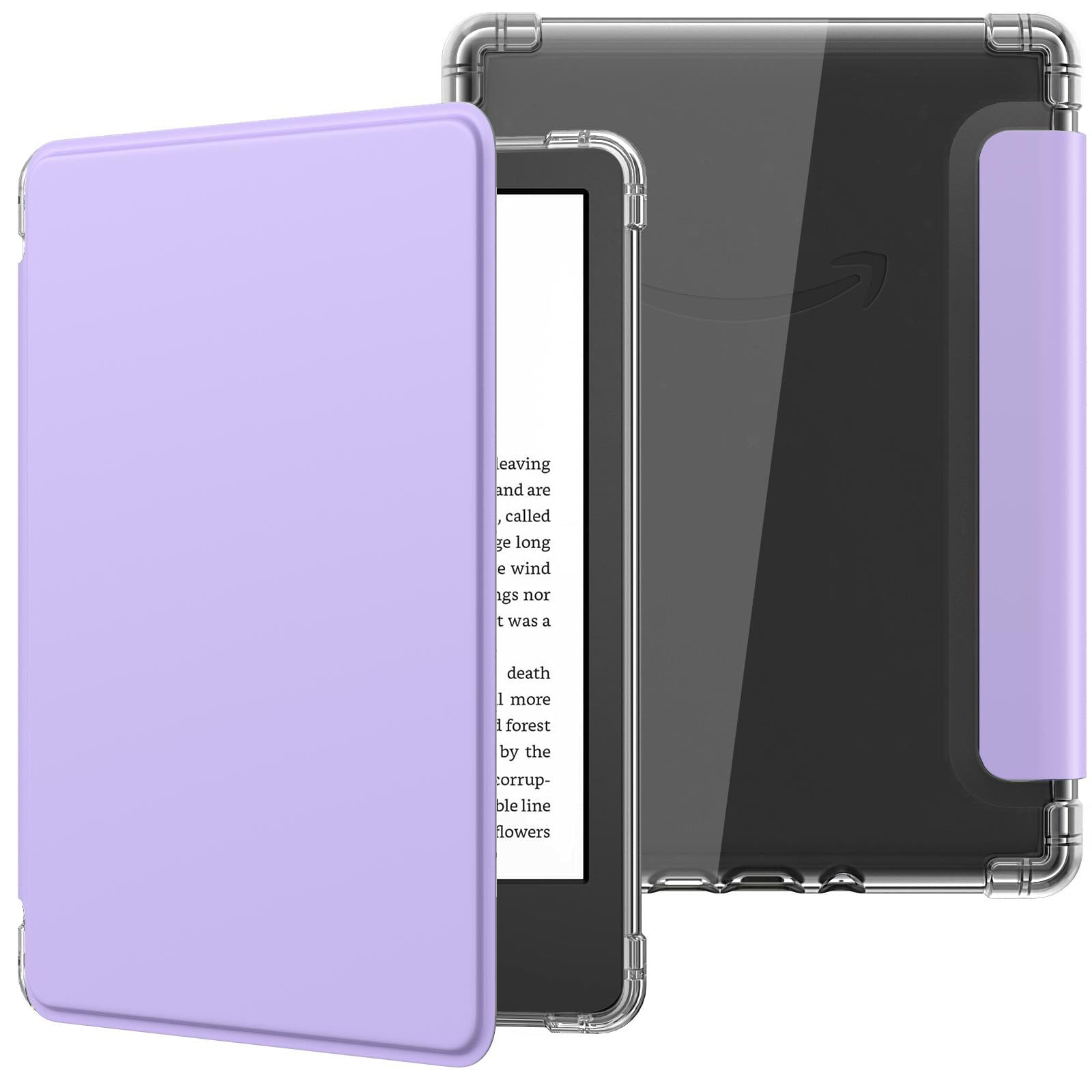 MoKo Case for 6" Kindle (11th Generation-2024/2022 Release), Ultra Clear Soft Flexible Transparent TPU Back Cover Light Shell with Auto Wake/Sleep for Kindle 11th Generation 2024, White Blue Floral