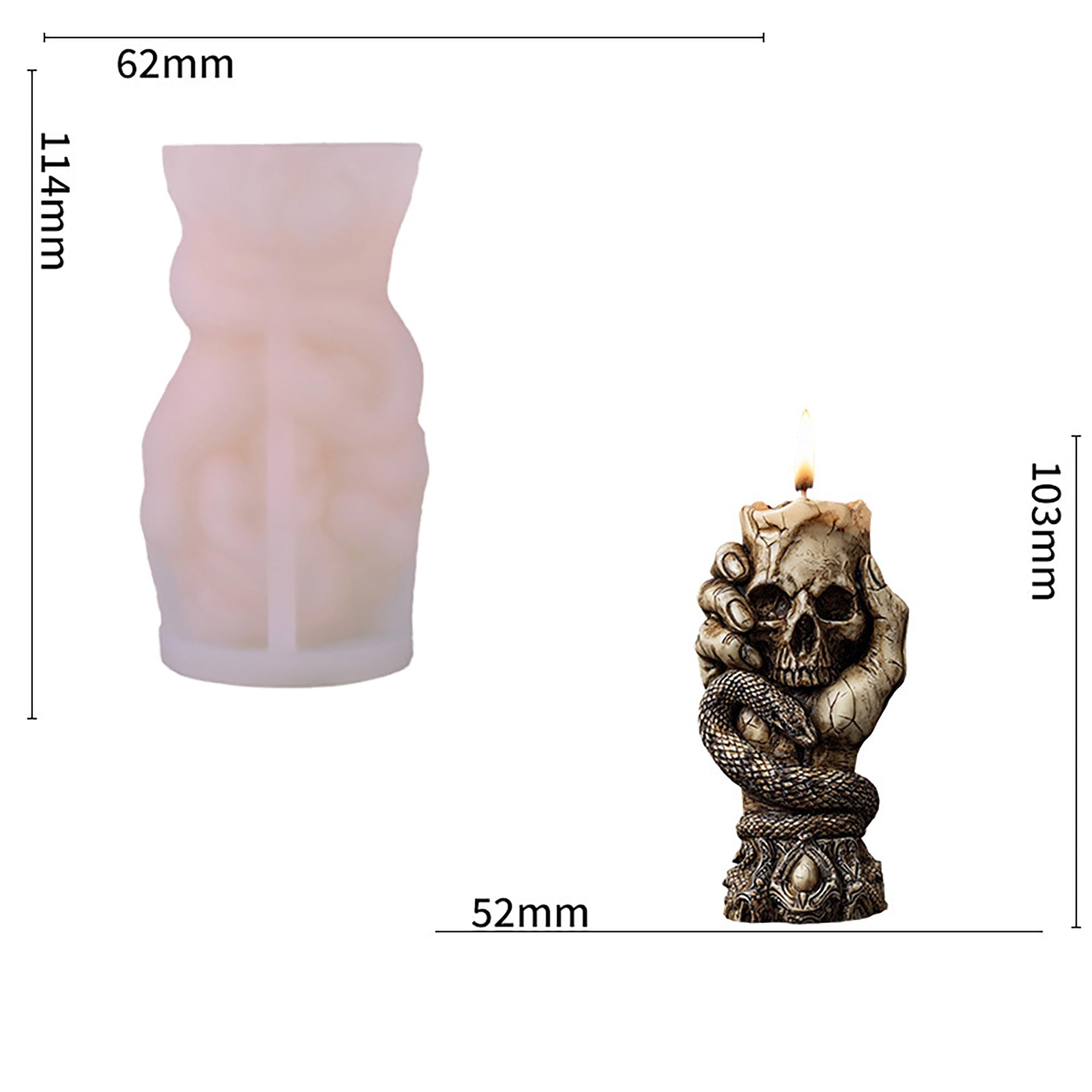 Succulent Flower Silicone Wave Spiral Candle Mold - Silicone Resin Casting Molds for Candle & Resin & Soap Craft Supplies