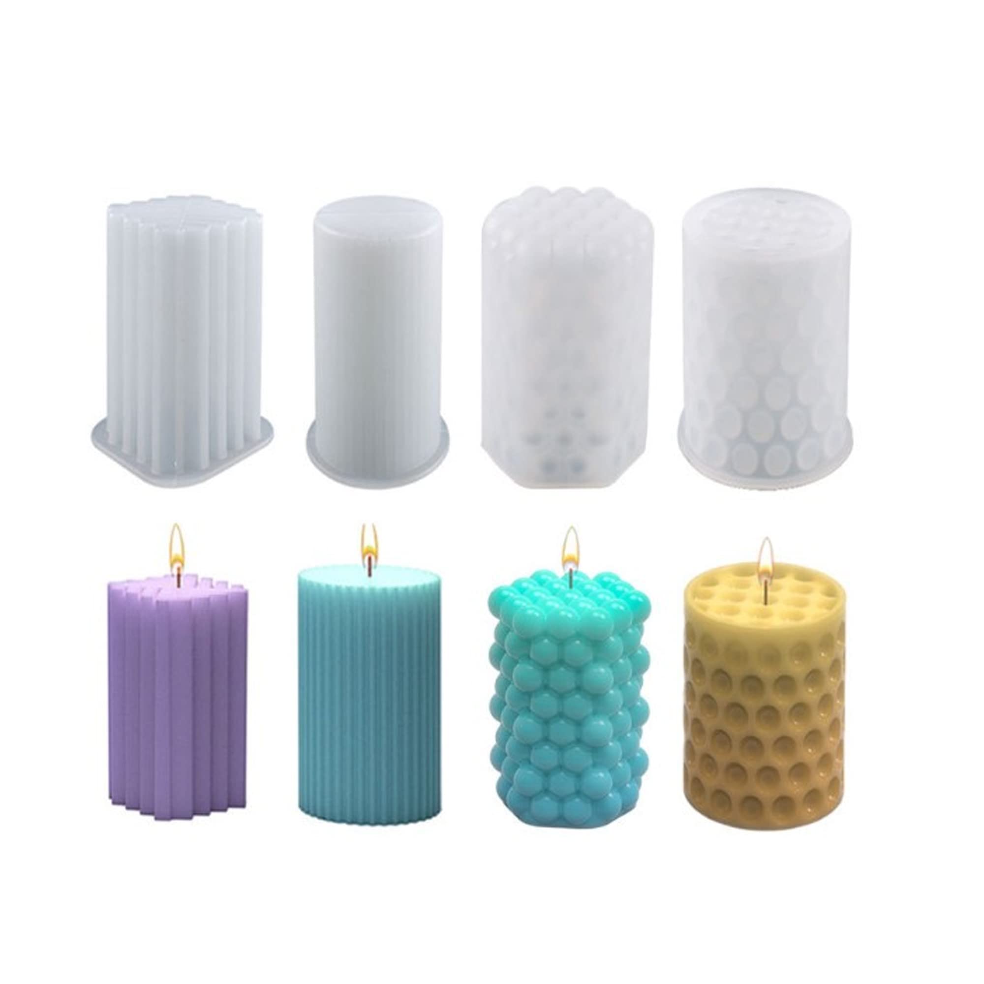 Navani 9 Pack Succulent Silicone Mold,Flower Resin Mold,Silicone Candle Molds.3D Cacti Candle Mold Silicone for Scented Candles Soaps Making, Wax, Resin Casting,Soap Cake Dessert Mousse Mold (A)