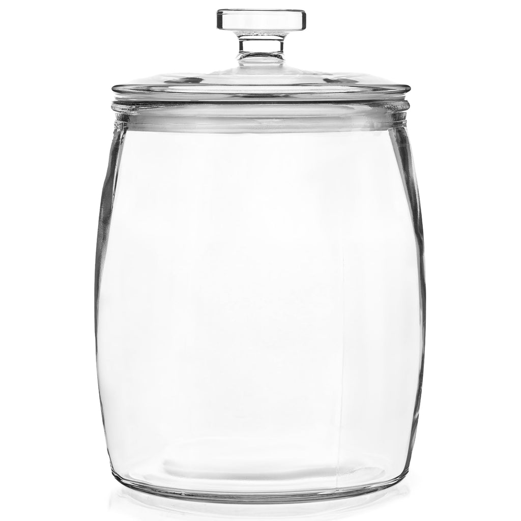 kitchentoolz Large Glass Cookie Jar with Airtight Lid - 1 Gallon Storage Container for Candy, Flour, Sugar, Pet Food & Dog Treat Canister - Pack of 1