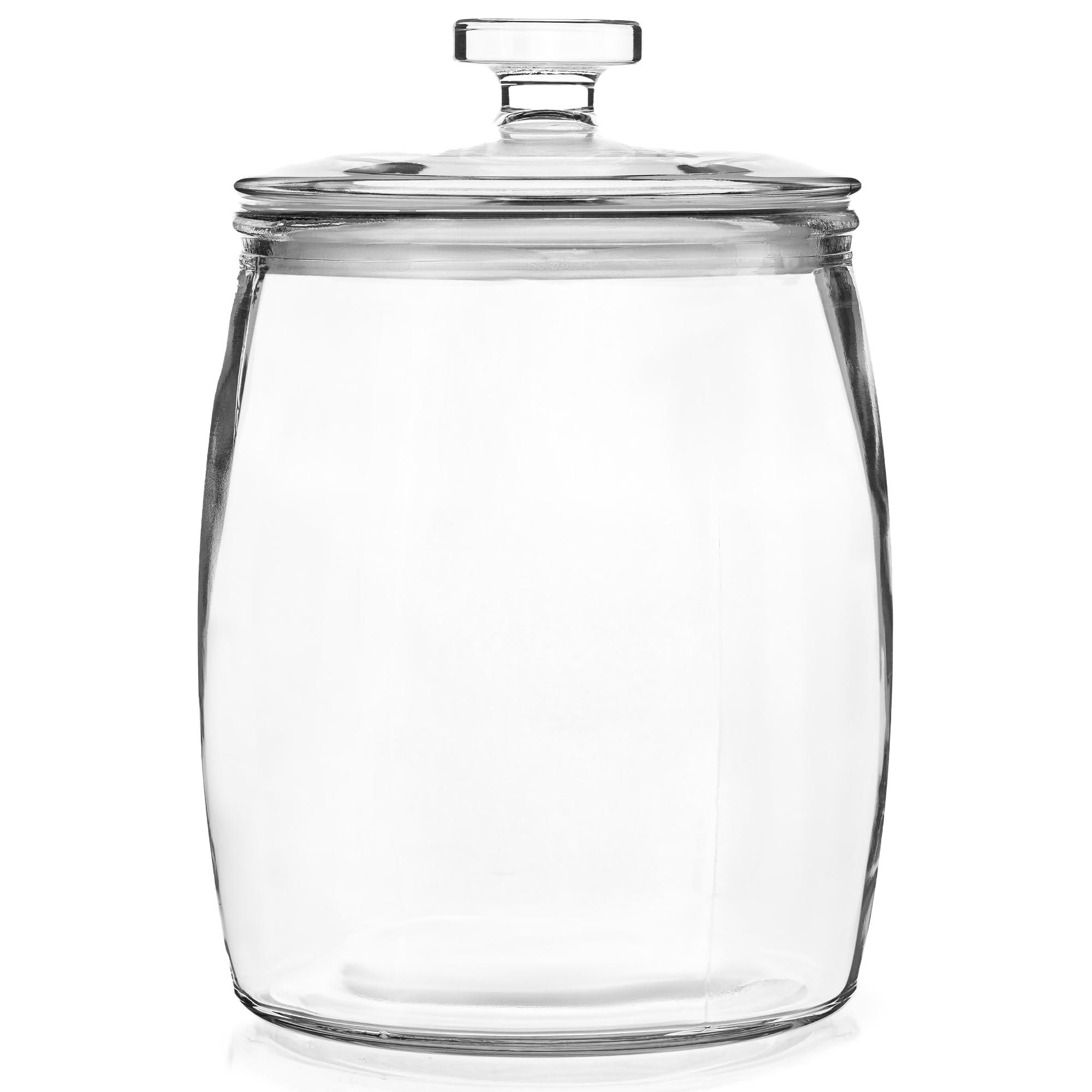 kitchentoolz Large Glass Cookie Jar with Airtight Lid - 1 Gallon Storage Container for Candy, Flour, Sugar, Pet Food & Dog Treat Canister - Pack of 1