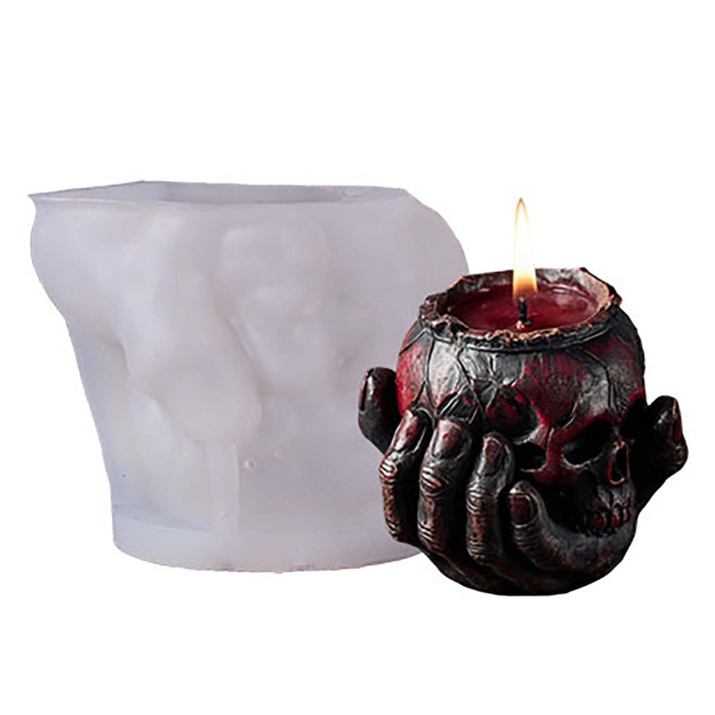 Halloween Skull Hand Ghost Cylinder Molds Silicone Wave Spiral Candle Mold - Silicone Resin Casting Molds for Candle & Resin & Soap Craft Supplies