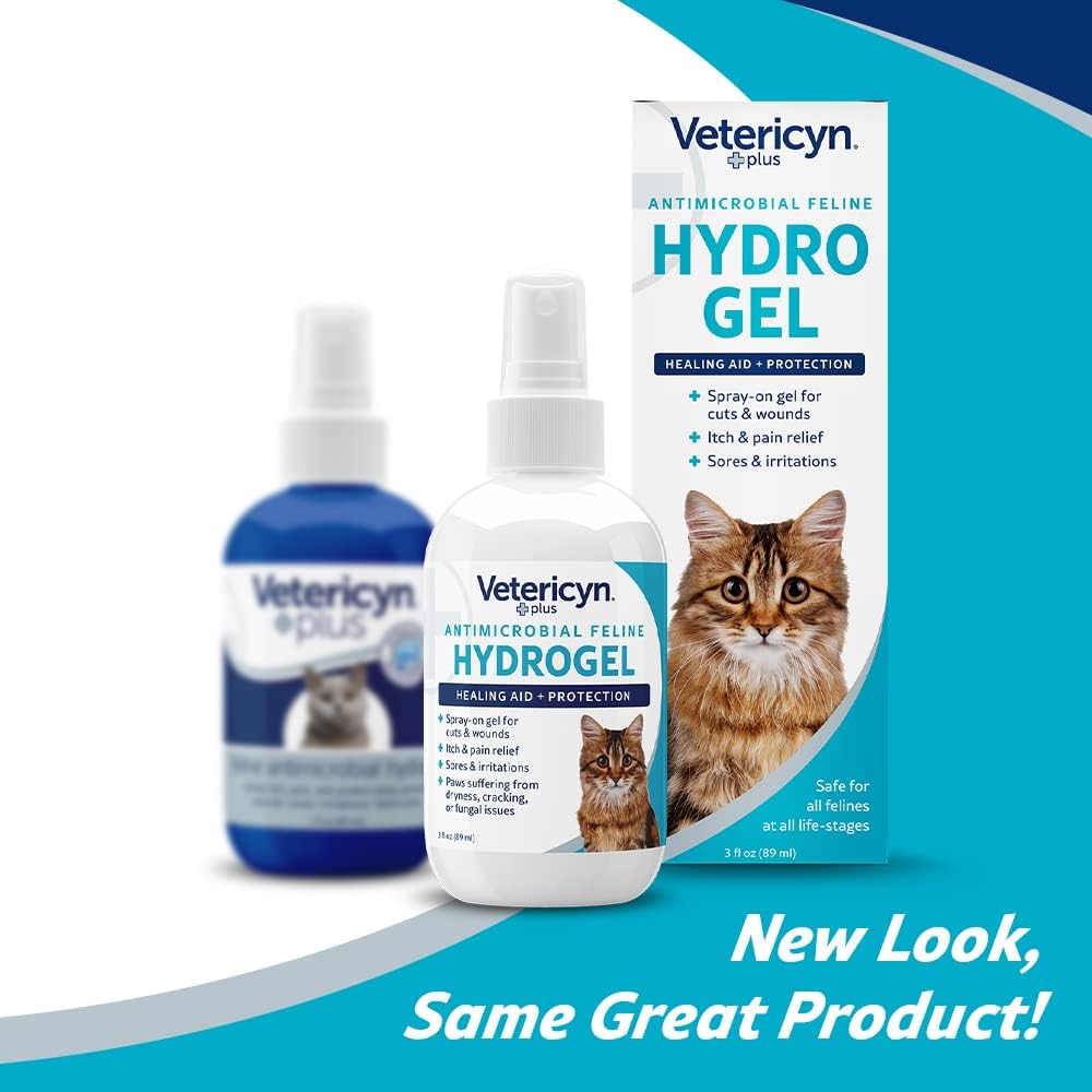 Vetericyn Plus Cat Wound Care Hydrogel Spray | Feline Healing Aid and Wound Protectant, Sprayable Gel to Relieve Cat Itchy Skin. 3 Ounces
