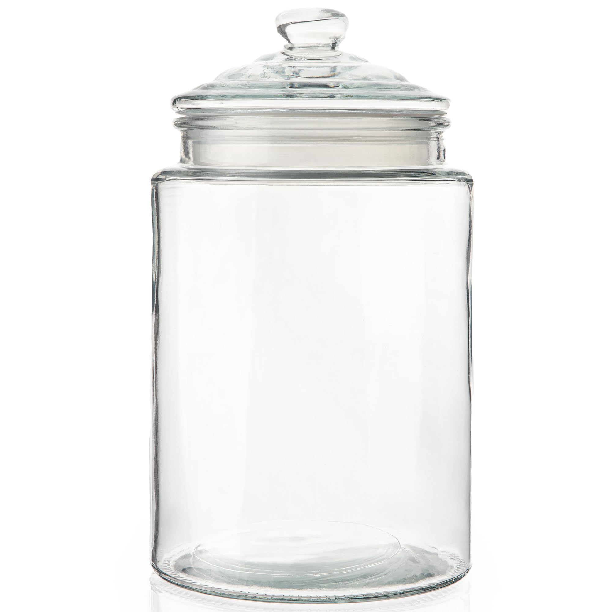 2-Gallon Tall Glass Cookie Jar with Airtight Lid – Large Kitchen Canister for Cookies, Sugar, Flour, and Dog Treats
