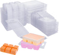 150 Pack Wax Melt Clamshells Molds, 6-Cavity Clear Empty Plastic Cubes Wax Melt Container for DIY Wax Melt Candles Wickless Tarts Candles (Square)