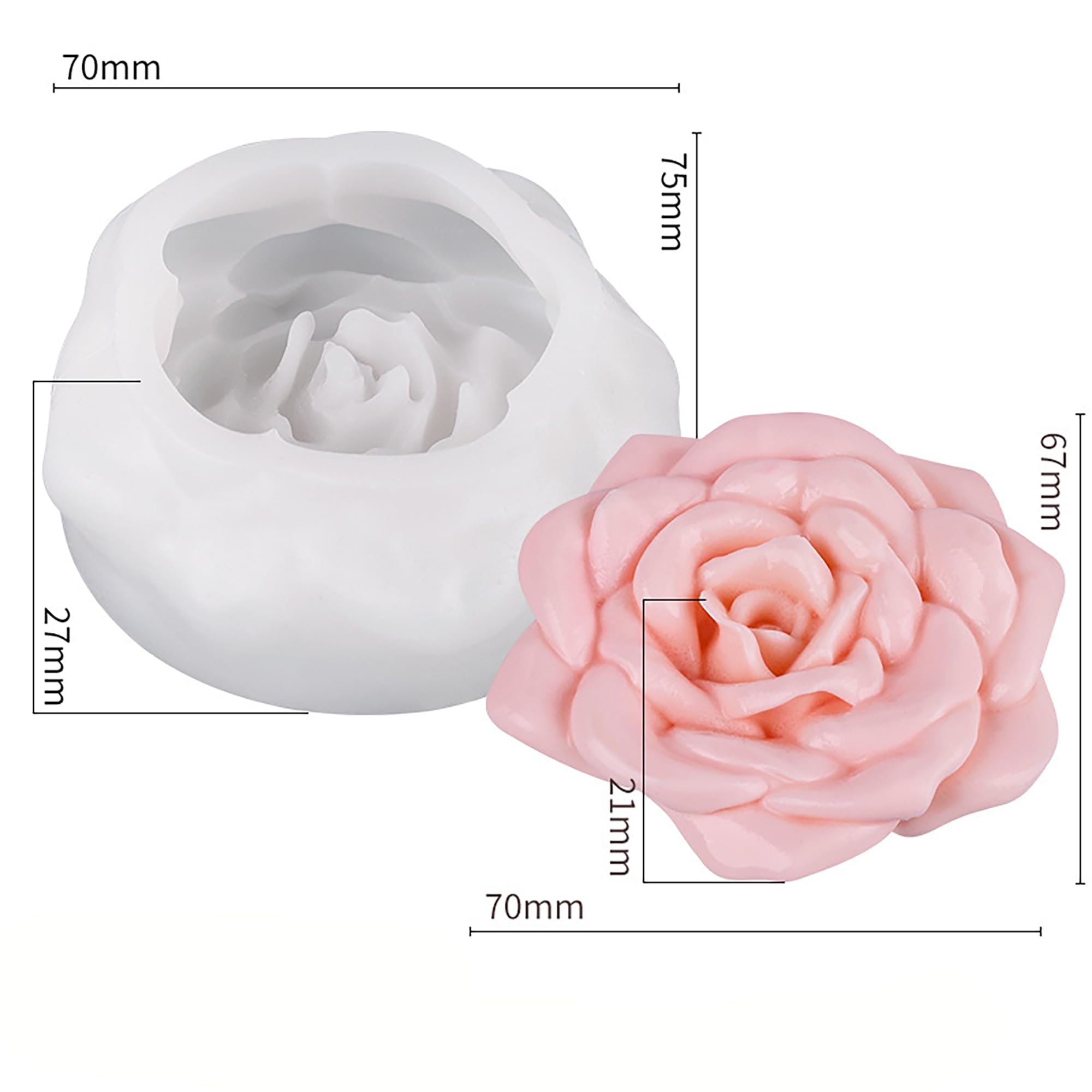 Flower Succulent Tulip Rose Cylinder Molds Silicone Wave Spiral Candle Mold - Silicone Resin Casting Molds for Candle & Resin & Soap Craft Supplies