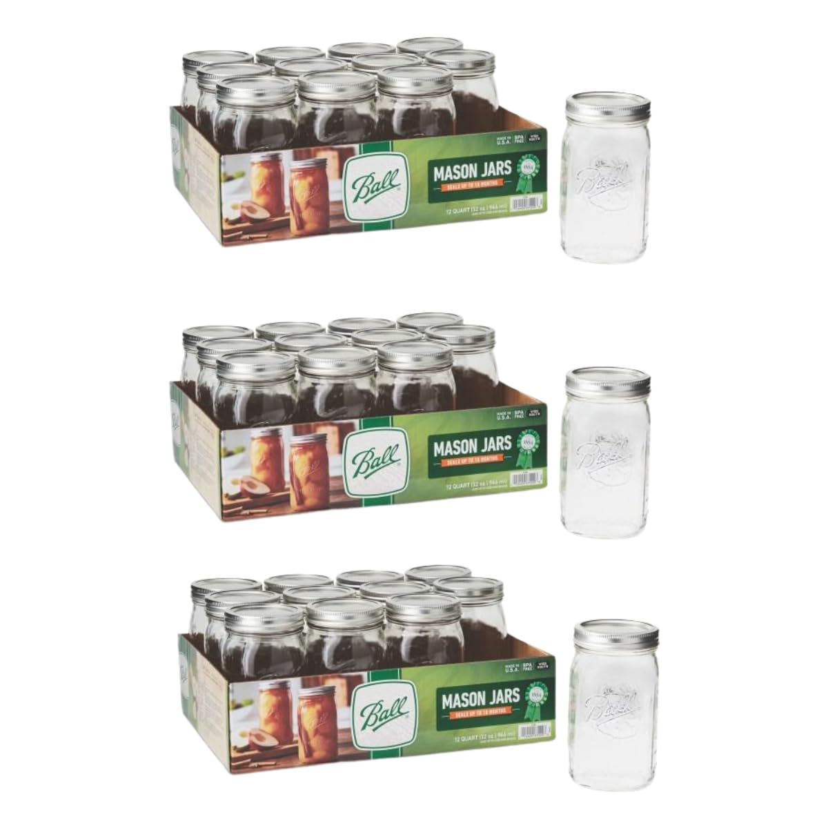 Ball Mason 4oz Quilted Jelly Jars with Lids and Bands, Set of 12