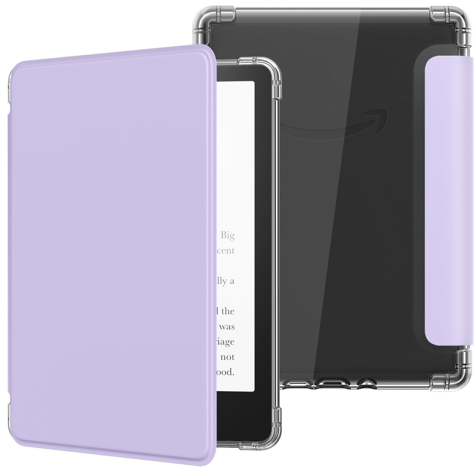 MoKo Case for 6" Kindle (11th Generation-2024/2022 Release), Ultra Clear Soft Flexible Transparent TPU Back Cover Light Shell with Auto Wake/Sleep for Kindle 11th Generation 2024, White Blue Floral