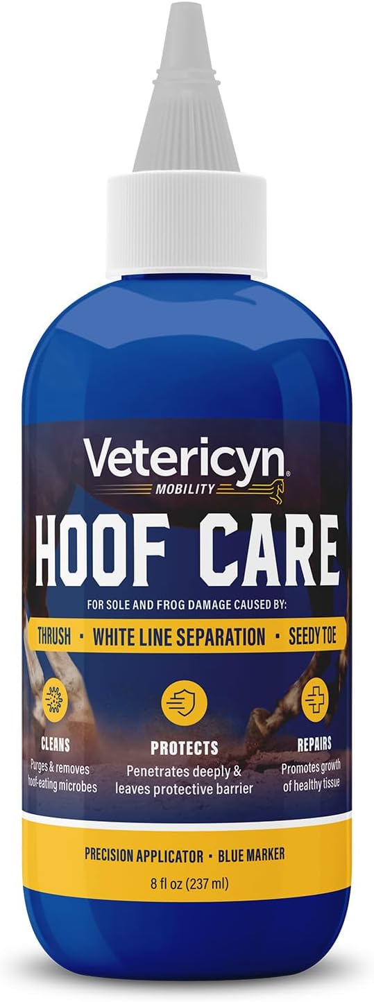 Vetericyn Mobility Equine Hoof Care for Sole and Frog Damage Caused by Thrush, White Line Separation, and Seedy Toe. 8 Ounces