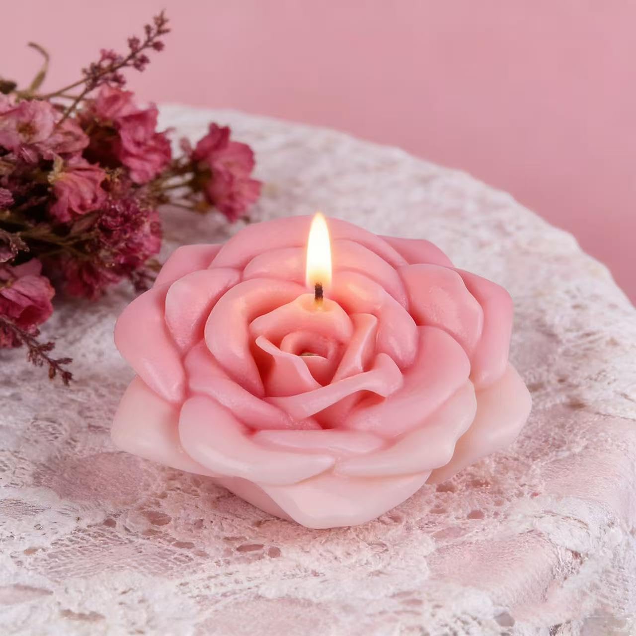 Flower Succulent Tulip Rose Cylinder Molds Silicone Wave Spiral Candle Mold - Silicone Resin Casting Molds for Candle & Resin & Soap Craft Supplies